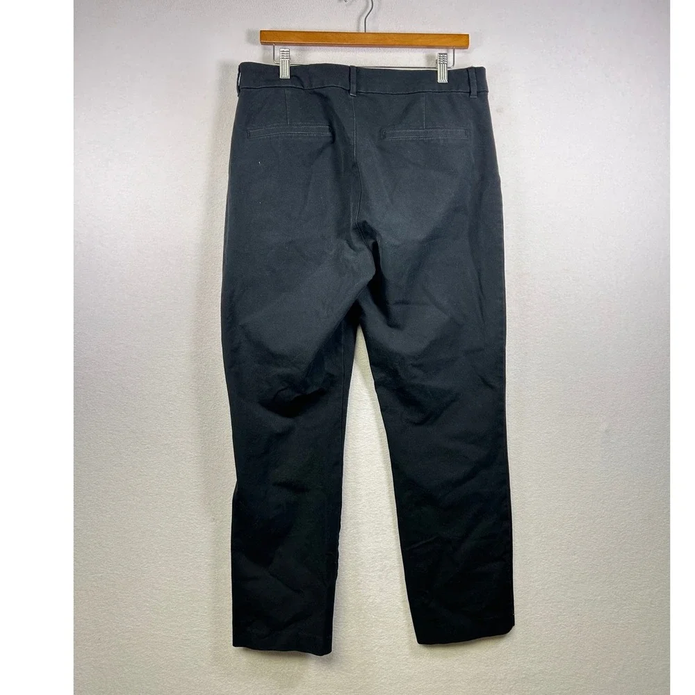Old Navy Pixie Straight Pants Women 14 Tall Black High Rise Secret Smooth Pocket